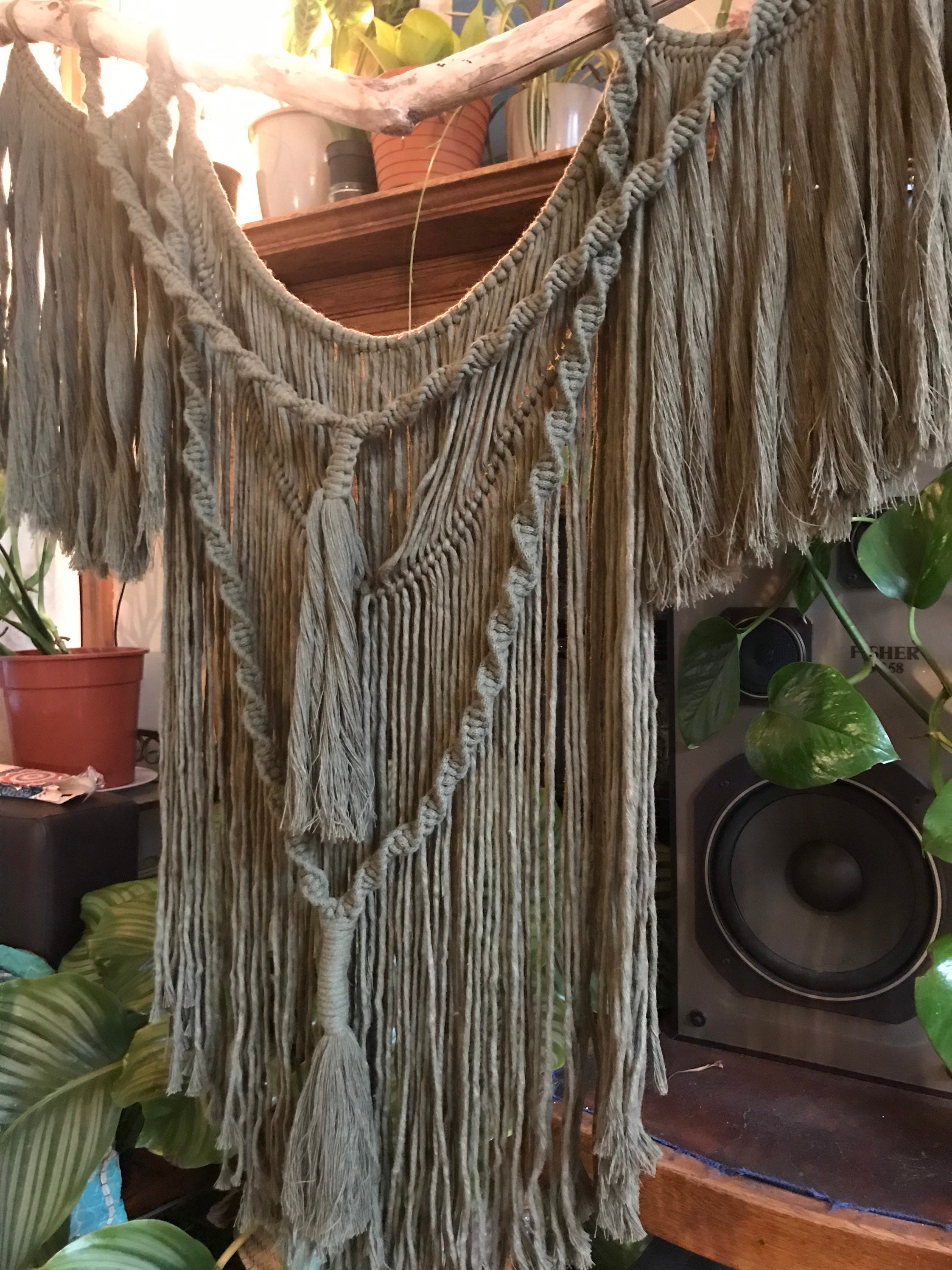 Large Macrame Wall Hanging Driftwood Macrame wall Hanging Etsy