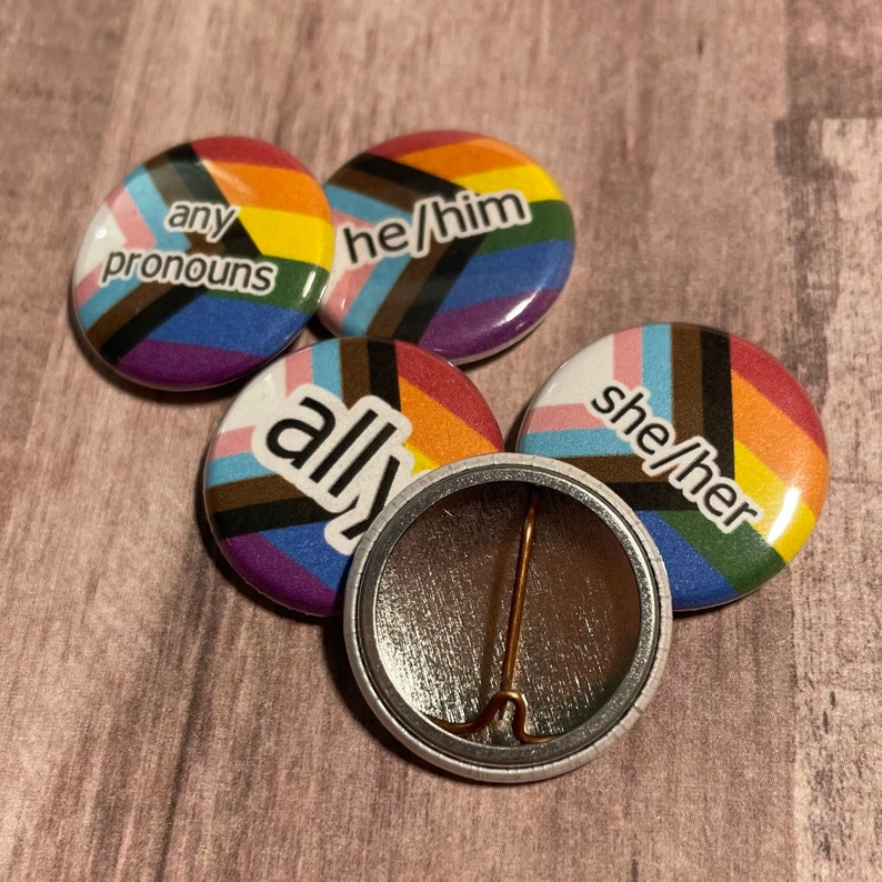BULK PINS Free Shipping Pronoun Pin LGBTQ Pin Badge Etsy
