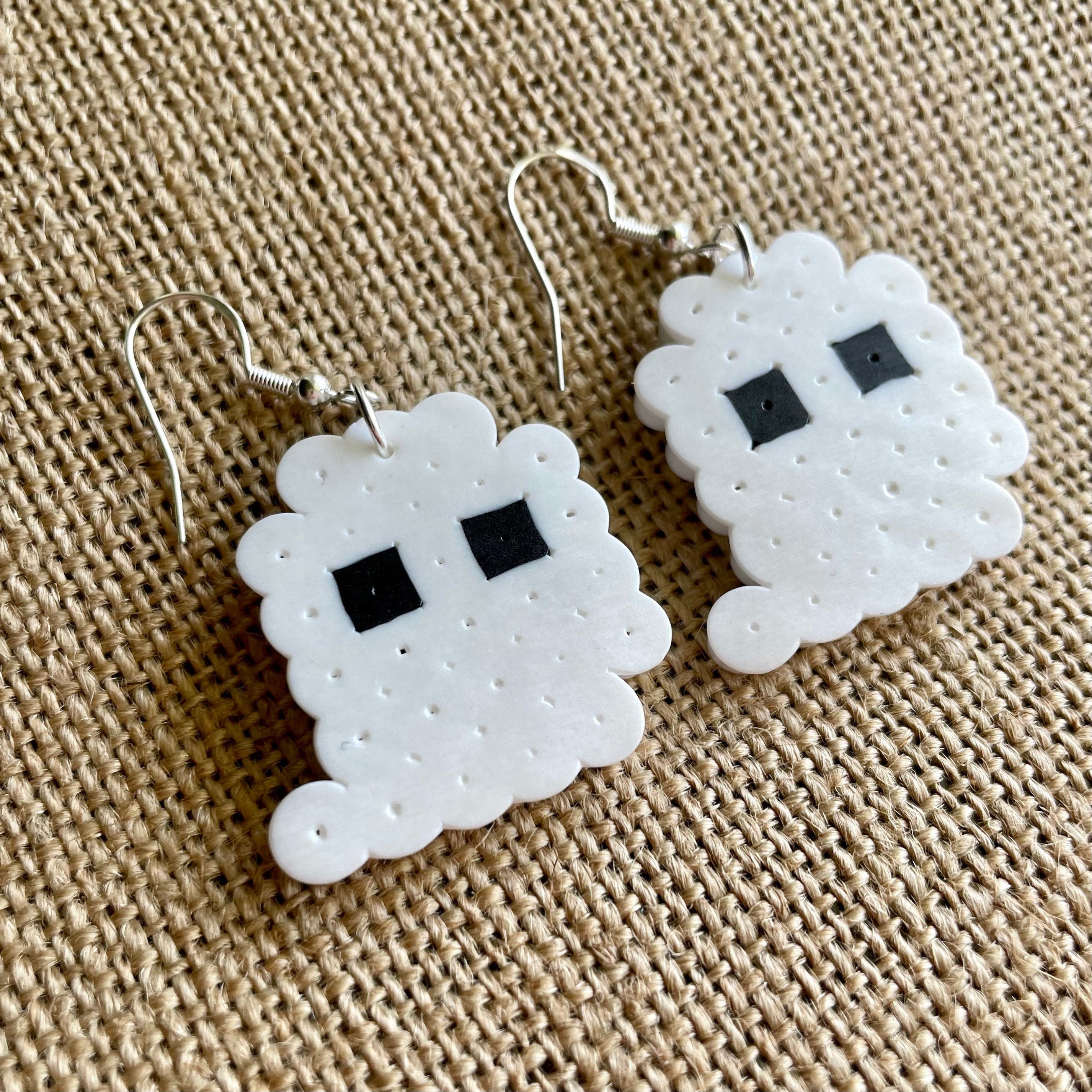 Little Ghost Perler Bead Earrings Hypoallergenic Hooks - Etsy UK