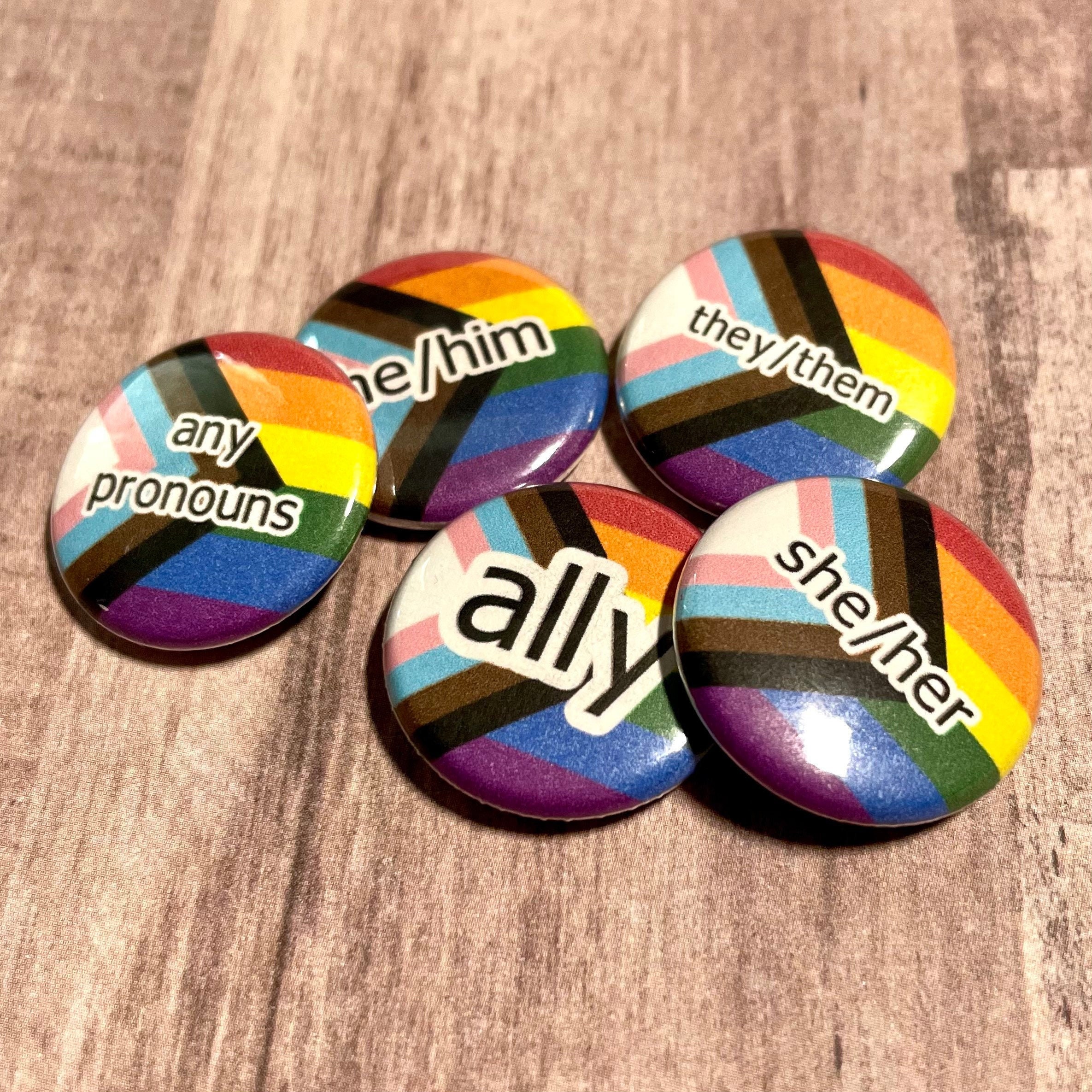 BULK PINS Free Shipping Pronoun Pin LGBTQ Pin Badge Etsy