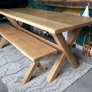 Solid oak Chunky table and benches