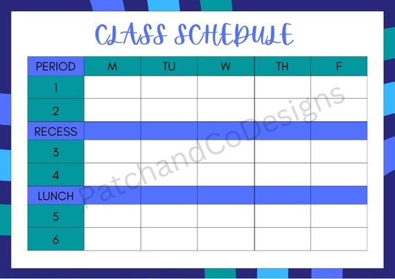 Class Planner Printable Class Planner Minimalist Class - Etsy