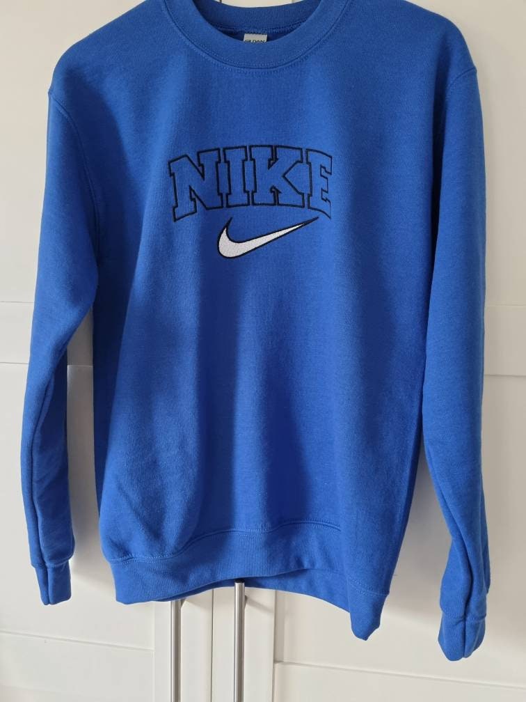 Royal blue nike inspired jumper. | Etsy