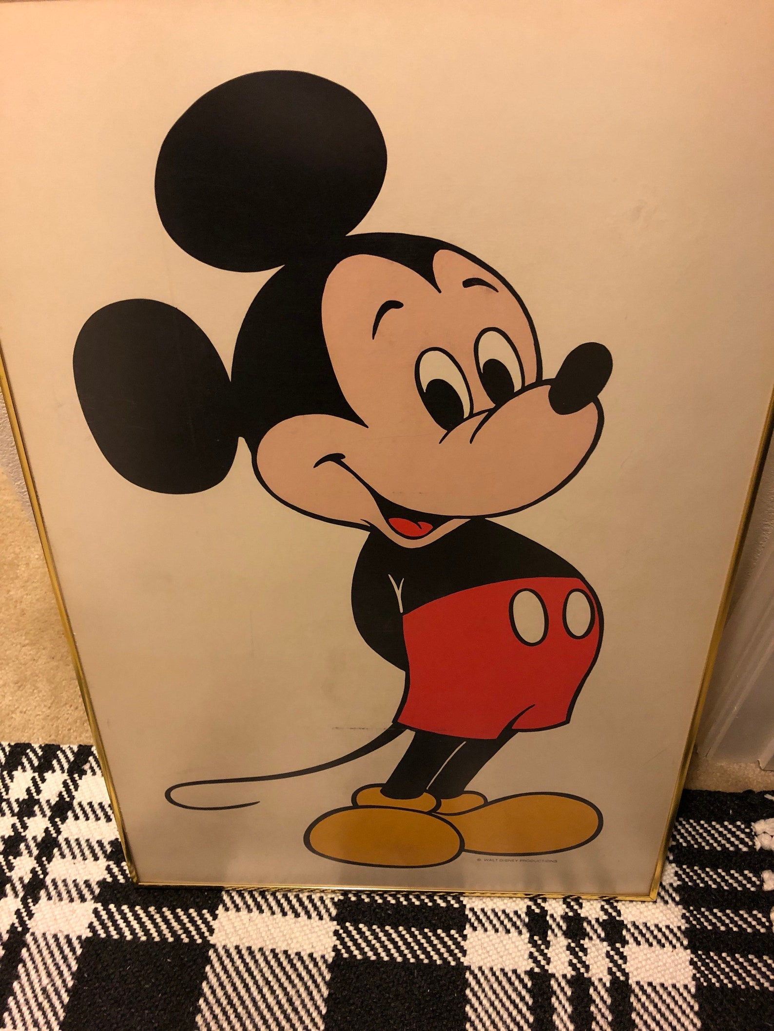 Original Vintage Mickey Mouse Framed Picture Etsy