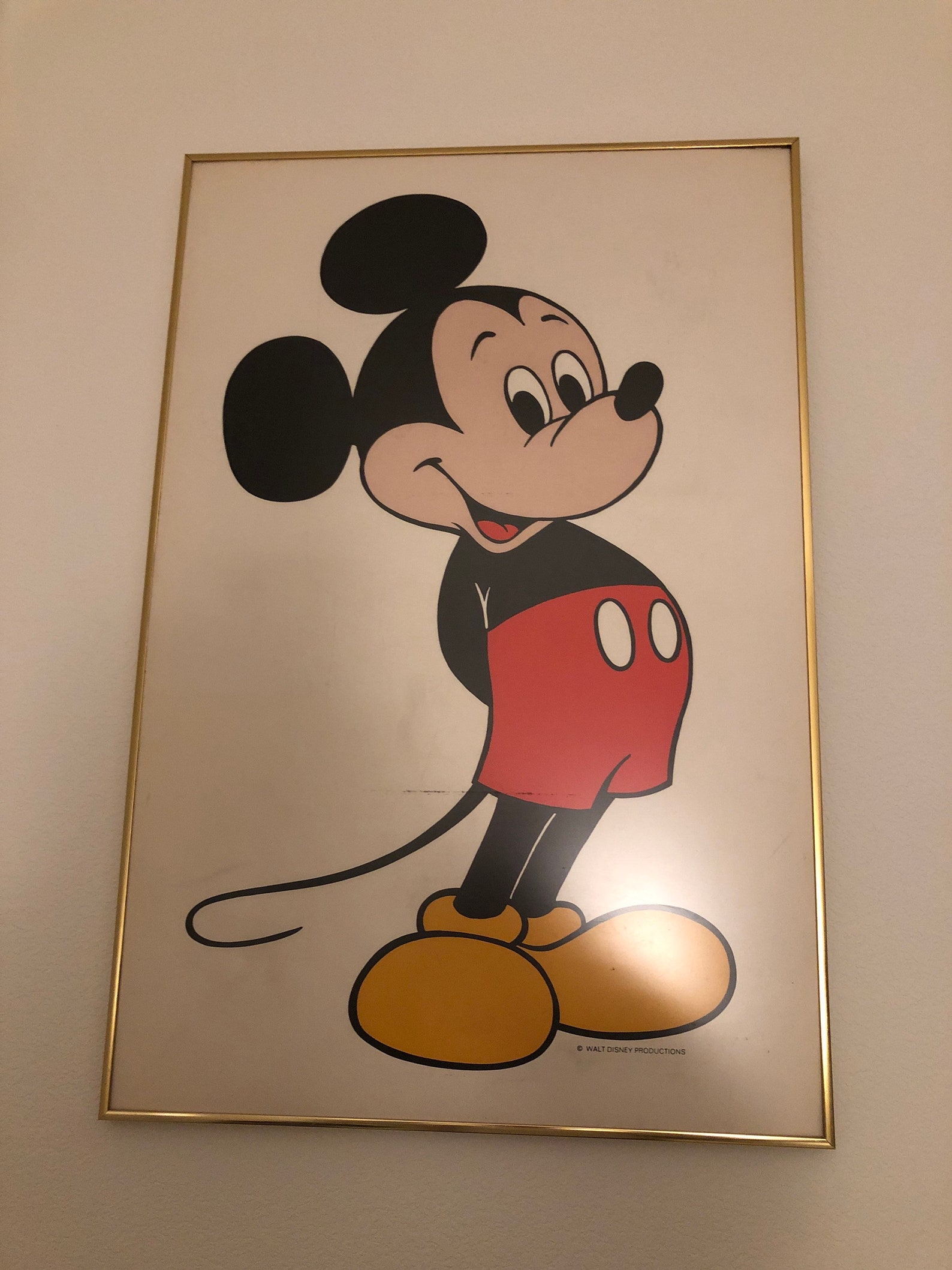 Original Vintage Mickey Mouse Framed Picture Etsy
