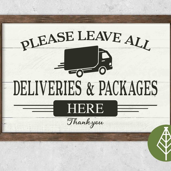 Custom 'Please Leave Packages' Metal Sign - Parcel Delivery, Porch Decor - Multicolored