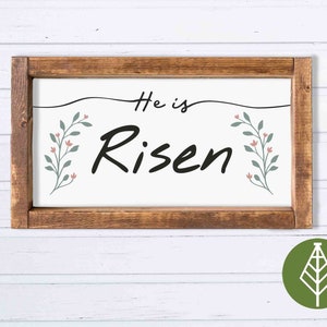 Es resucitado SVG, Christian SVG, signo de Pascua, decoración de la granja, gráfico floral, archivo imprimible para la decoración, archivo Cricut * Descarga instantánea *