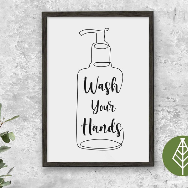 Wash your hands SVG, line drawing soap dispenser graphic , Bathroom sign, Décor, cricut file, Digital file * Instant Download *