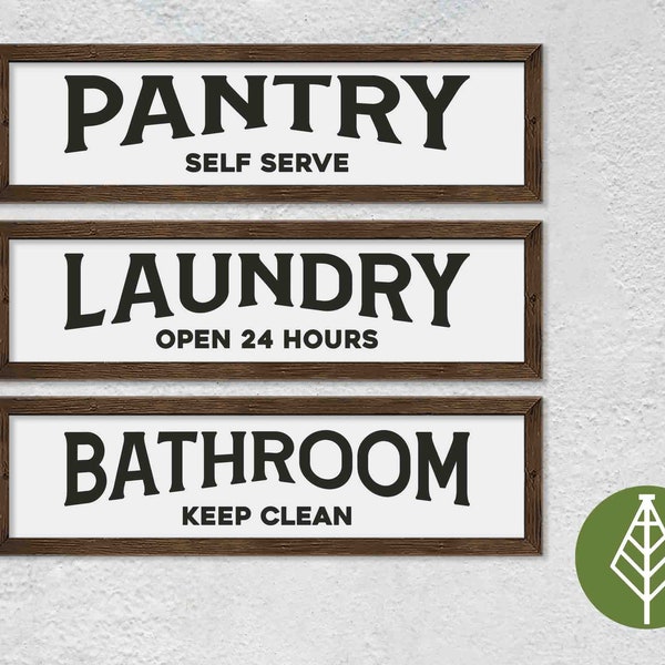 Pantry, Laundry, Bathroom SVG, House room sign bundle, farmhouse door sign, Cricut file, Digital Print * Instant Download *