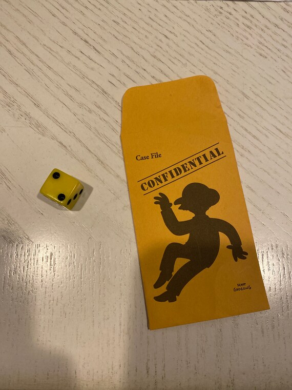 Clue Simpsons Case Confidential Envelope And Yellow Die | Etsy