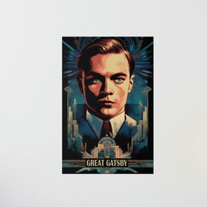 The Great Gatsby Vintage Propaganda Style Poster, Premium Matte Vertical Poster, Book Poster, Bookish Gift