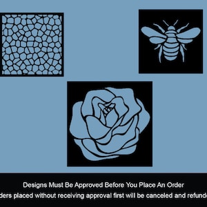 Custom Laser Cut Stencils | Design Your Own stencil | Submit Your Own Design | PET Plastic Stencil | Max Dimensions 11&quot;x11&quot;