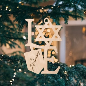 Personalized Name &quot;Love&quot; Jewish Ornament | Personalized Ornament | Hanukkah Ornament