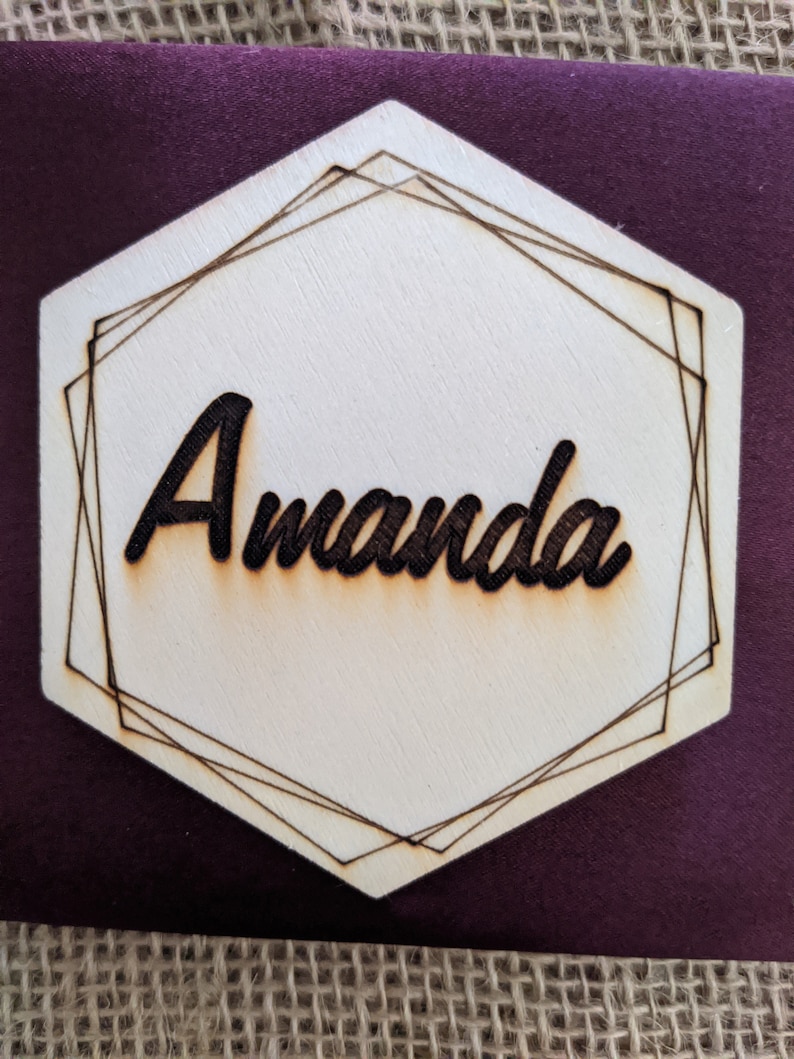 Hexagon Design Place Card Table Name Cards