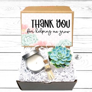 Thanks for Helping me Grow  - Thank You Gift - Teacher Appreciation - Thanks Gift - Live Succulent Gift Box