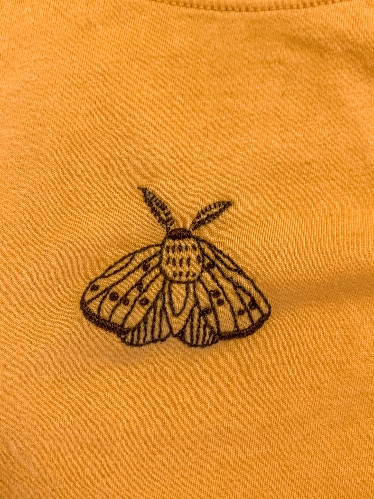 Hand Embroidered Moth Tshirt Etsy