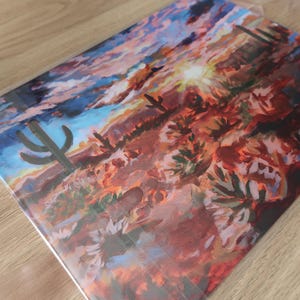 Arizona Western Wall Art Print – &quot;Rising at Red Rocks&quot; | Desert Landscape, Red Rock Art, 8.5x11 Print | Boho Southwest Home Decor