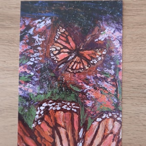 Carte postale papillon monarque - impression d'art nature, illustration d'insecte, papeterie botanique, carte papillon orange, carte postale jardin vintage