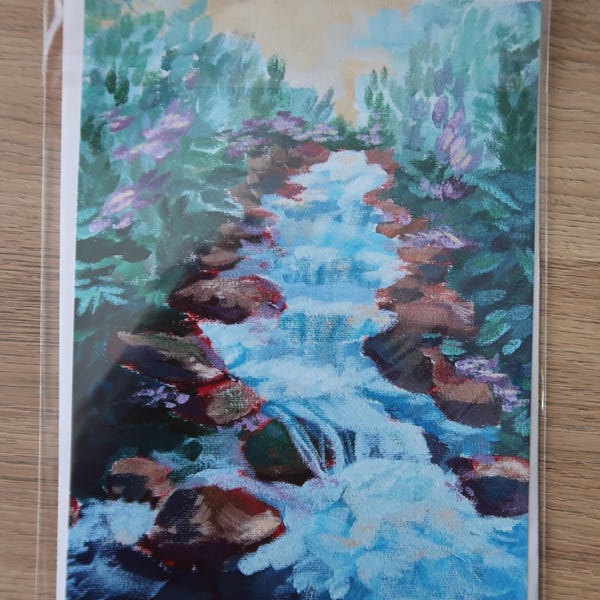 Tarjeta de agradecimiento por la cascada de Wisconsin: Impresión artística de naturaleza con sobre