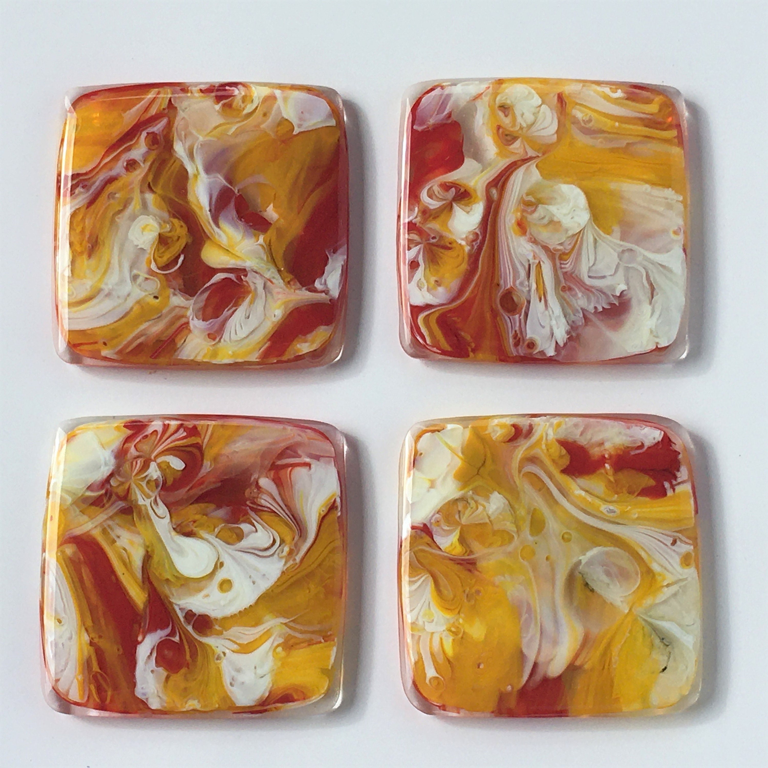 Fused glass coasters glass coasters fused glass Etsy