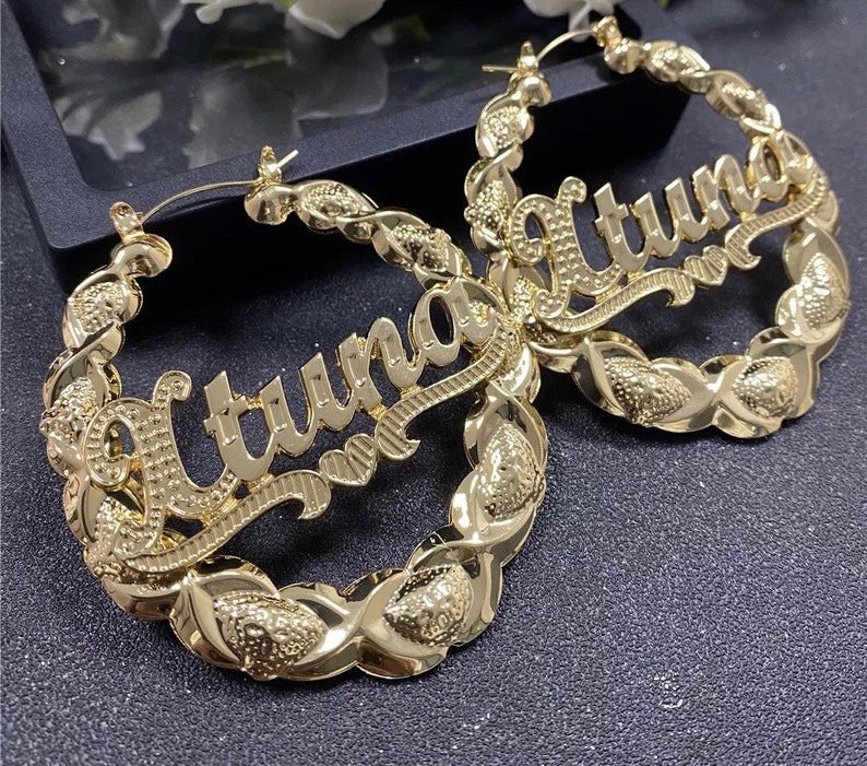 Custom XOXO Bamboo Earrings