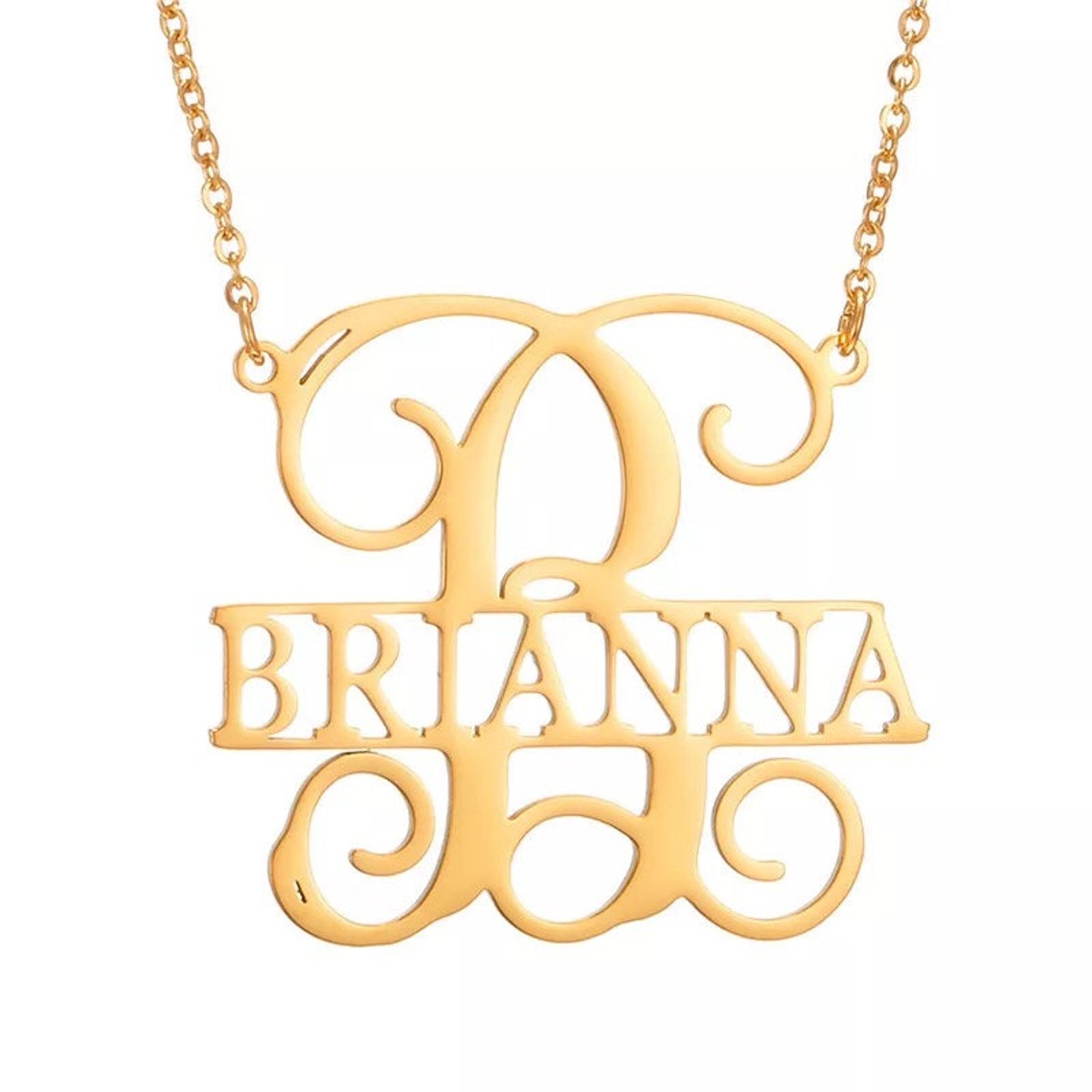 Custom Name in Letter Chain Etsy