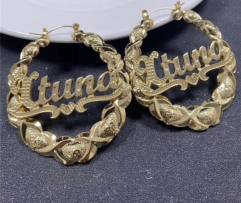 Custom XOXO Bamboo Earrings