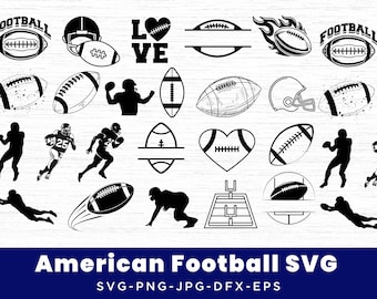 American Football SVG Bundle, Game Day Cut Files, Football Mom Shirt SVG PNG, Sports Clipart for Cricut, Digital Download