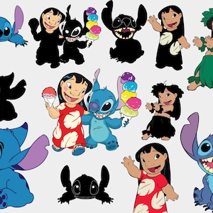 Stitch SVG-paket: Lilo-vektorklippfiler för Cricut (digital nedladdning)