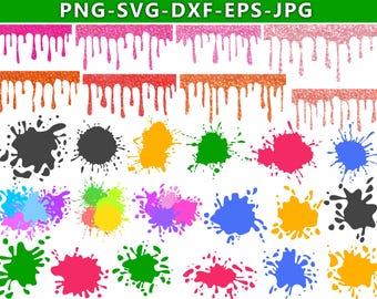 Paint Splatter SVG Bundle: Bunte Farbspritzer Clipart (Schnittdatei)