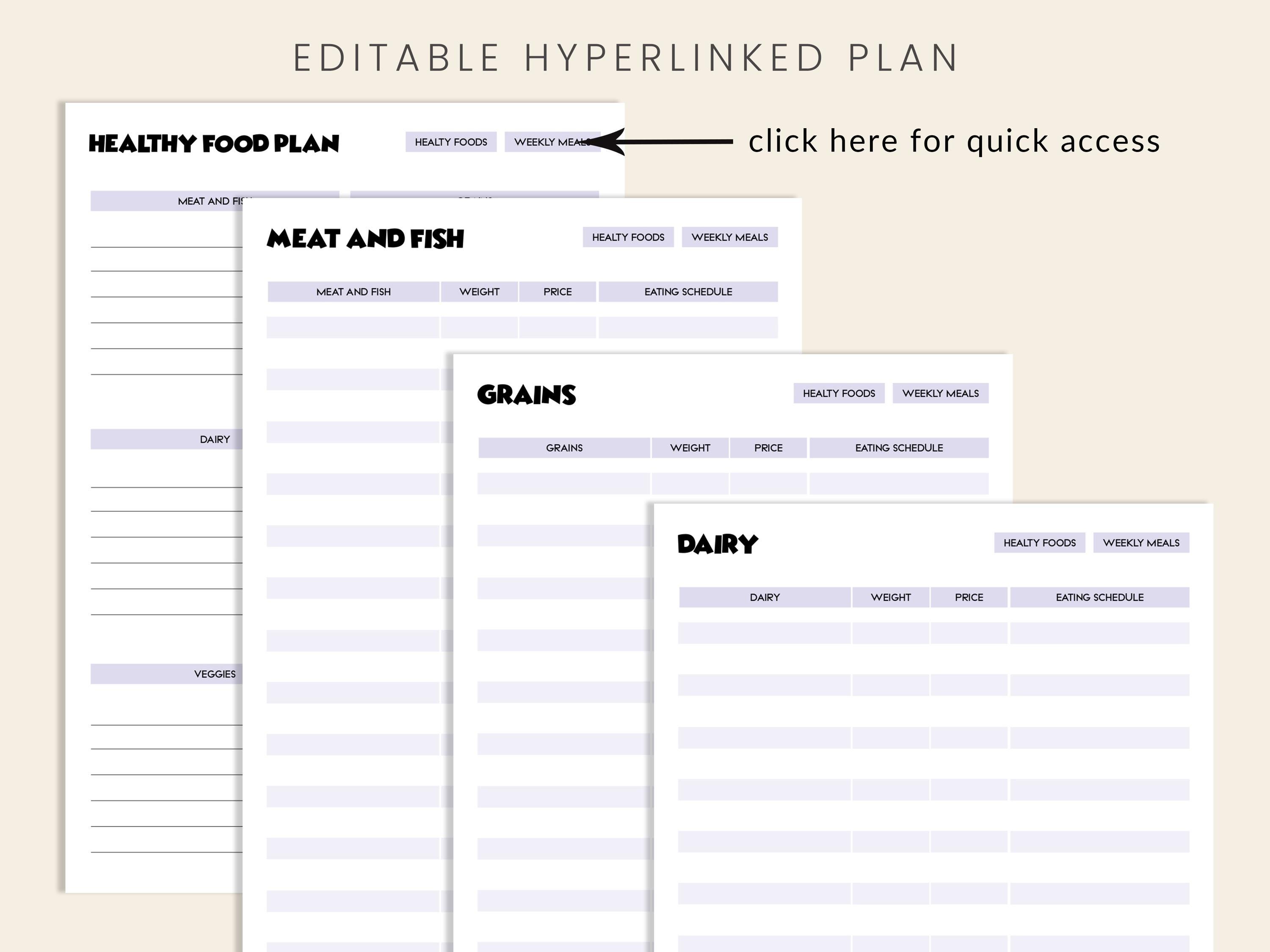 Weekly Meal Planner, 7 Day Menu Plan, Food Planner, Health & Fitness ...