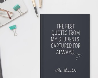 Personalized Teacher Journal, Keepsake Notebook, End of Year Gift