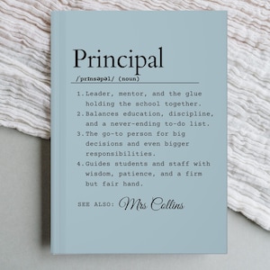 Personalized Principal Journal | Custom Thank You Gift for Principals | Unique Principal Definition Gift | Principal Appreciation Gift