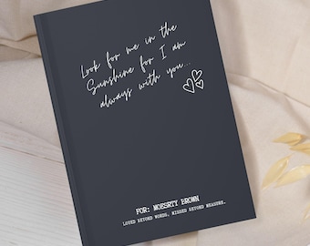 Personalized Memorial Grief Journal, Sympathy Gift
