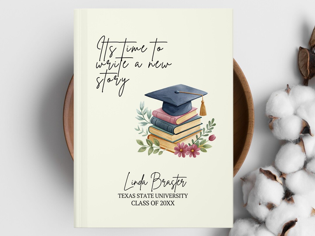 Custom Graduation Journal Gift, Personalized Graduation Party Guest ...