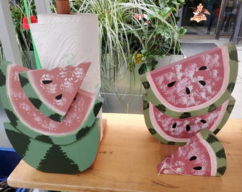 Watermelon Napkin and Plate with Paper Towel Holder Set