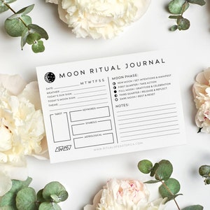 Bloco de notas para rituais lunares, prática de magia bruxa, ferramenta de planejamento para autocuidado espiritual intencional, bloco adesivo para registro e acompanhamento.