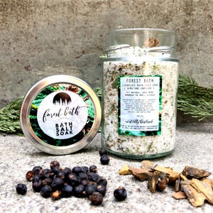 Forest Bath Luxe Natural Bath Salt Soak with Essential Oils | Crystal/Gemstone Infused