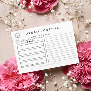 Dream Journal Notepad, Witchy Magic Practice Ritual, Intentional Spiritual Self Care Tool Planner, Tracker Log Sticky Pad Diary Stationery