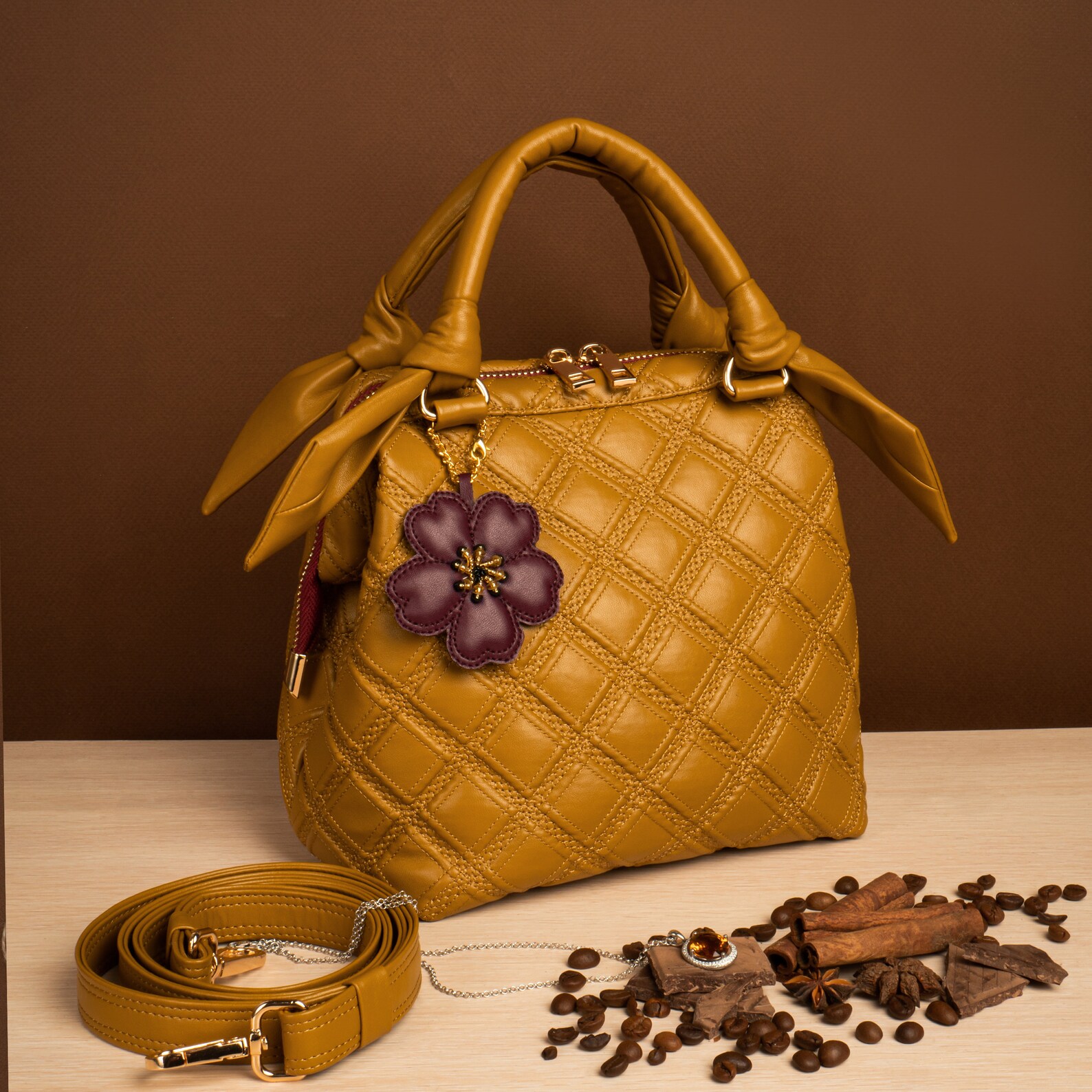 Mustard Color Bag Woman Handmade Bag With An Original Etsy