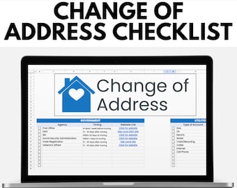 Controlelijst voor adreswijziging, spreadsheet verplaatsen, checklist voor adreswijziging verplaatsen, spreadsheet voor adreswijziging, Google-spreadsheetsjabloon