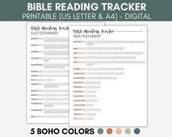 Bibel Tracker Printable, Bibel Bücher druckbare Tracker, Bibel Lese Log, Bibel Lese Plan, Bücher der Bibel Tracker, Bibel Kapitel