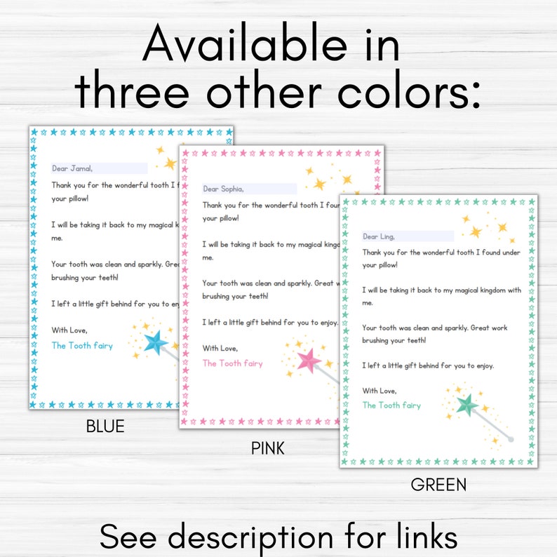 Mini Tooth Fairy Letter, Printable Tooth Fairy Receipt, Printable Tooth ...