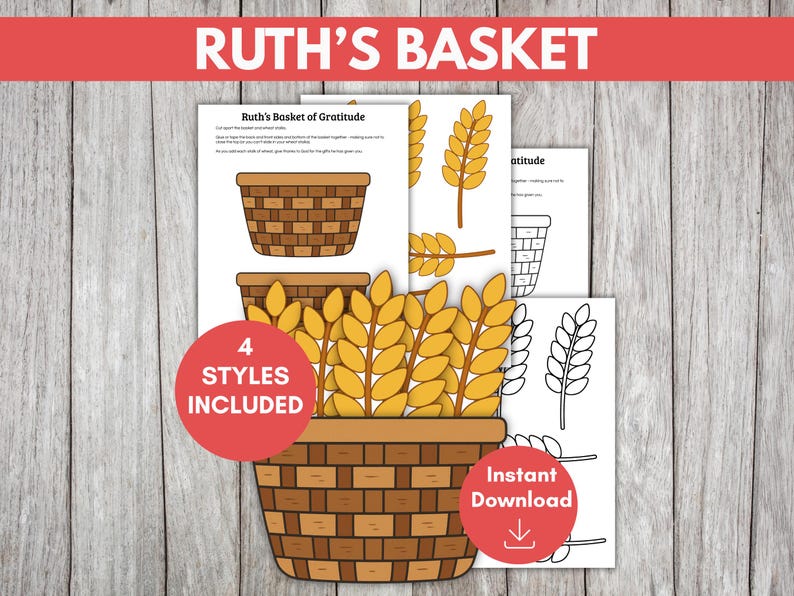 Ruth Craft for Kids, Ruth & Naomi Bible Lesson, Ruth and Boaz, Sunday ...