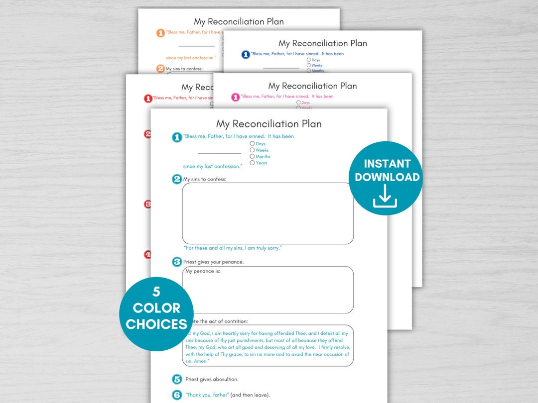 Confession Catholic Kids Sheet, Reconciliation Worksheet, First ...