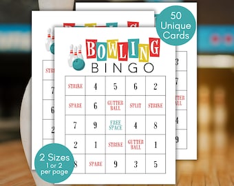 Bowling Bingo Cards, Bowling Game, Bowling Bingo Kids, Bowling Party Game, Bingo Game for Kids, Bowling Activity, Printable Bingo Game