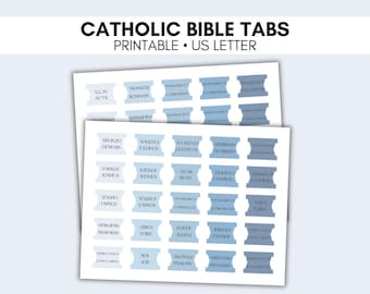 Printable Catholic Bible Tabs, Bible Tabs printable, DIY Bible Tabs, Blue Bible Tabs, Catholic Bible Study, Books of the Bible Tabs