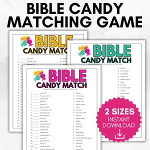Bible Candy Match Game, Bible Match Party, Bible Games for Kids, Bible Games for Teens, Sunday School Activities, Youth Group Activities
