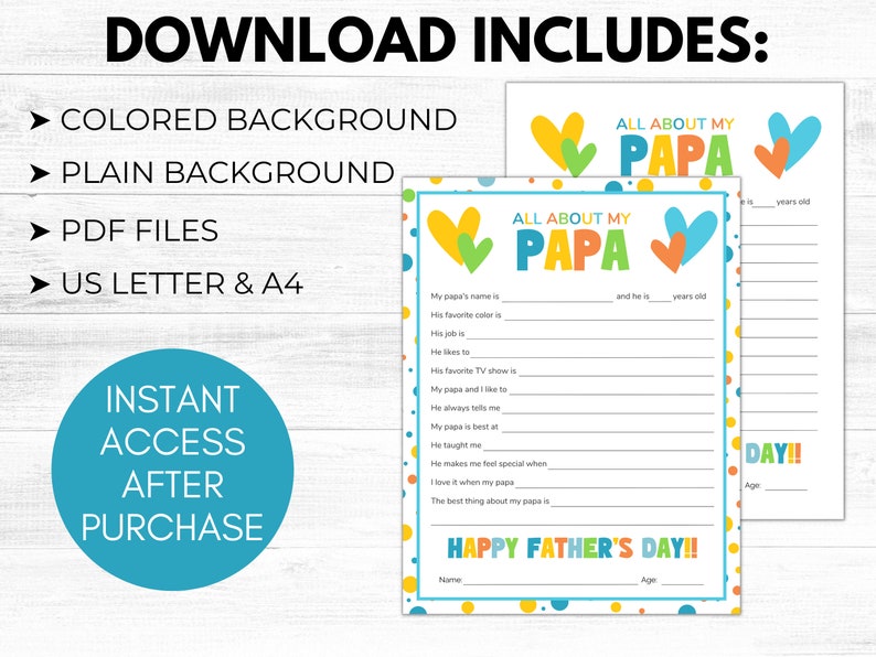 All About My Papa Printable Father 39 s - Il 794xN.4931150934 N78k 