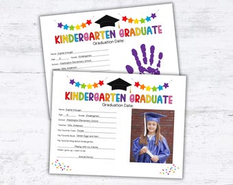 Editable Kindergarten Keepsake Printable, Kindergarten Memory Book, Kindergarten Handprint, Kindergarten Interview, End of School Questions